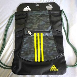 Adidas Black, Dark Green And Yellow Sack Pack